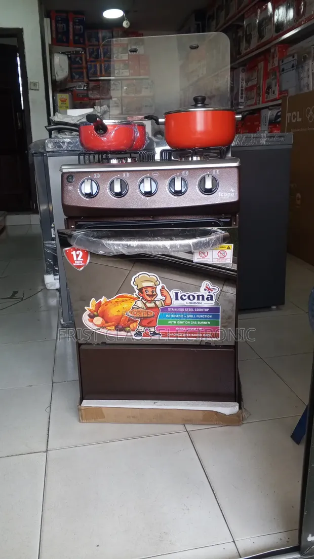 Icona 4 Burner Gas Oven with Non-Stick Cook Pot - 1