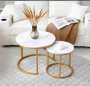 2-in-1 Round Center Table - Wood Top, Metal Legs