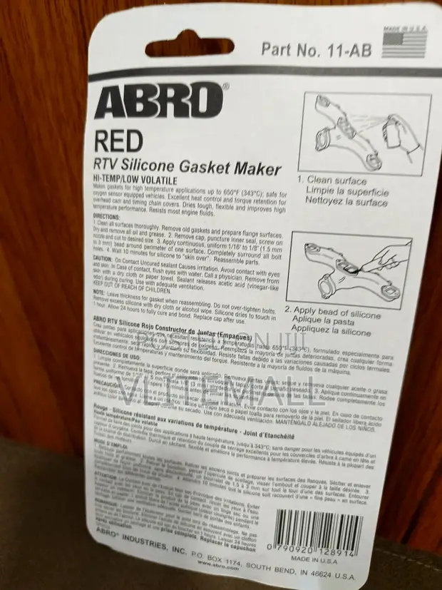 ABRO Red RTV Silicone Gasket Maker - High Temp Engine Sealant - 1