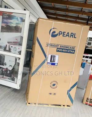 Brand New Pearl 690L Double Door Glass Display Refrigerator - Black