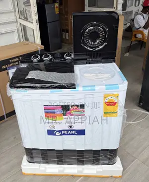 Pearl 12kg Washing Machine (Spin Dry) - Black/White