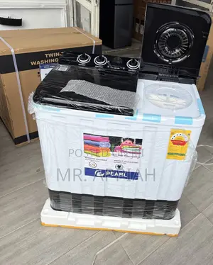 Pearl 12kg Washing Machine (Spin Dry) - Black/White
