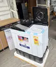 Pearl 12kg Semi-Auto Spin Dry Washing Machine (White/Black) - 2