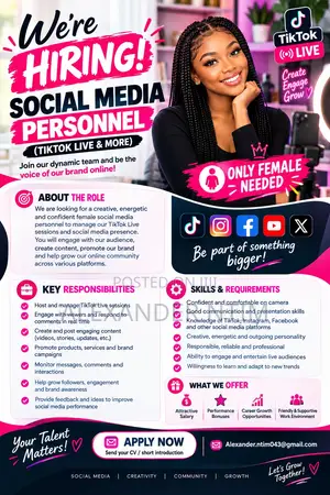Social Media Personnel (TikTok Live)