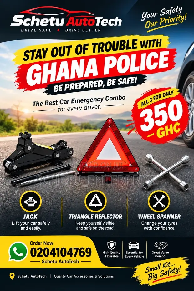 3-in-1 Car Emergency Kit: Jack, Reflector, Wheel Spanner - 1