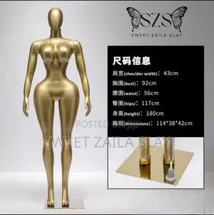 Premium Full Body Female Mannequin - Gold Finish