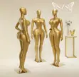 Premium Full Body Female Mannequin - Gold Finish - 3