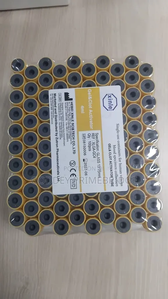 Gel Tubes 4ml - 100pcs Yellow Top - 1