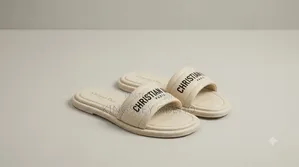 Dior Slippers - Women's Size 41, Tan Leather