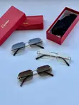 Cartier Luxury Rimless Sunglasses - Blue Gradient Lenses - 1