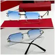 Cartier Luxury Rimless Sunglasses - Blue Gradient Lenses - 3