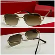 Cartier Luxury Rimless Sunglasses - Blue Gradient Lenses - 5