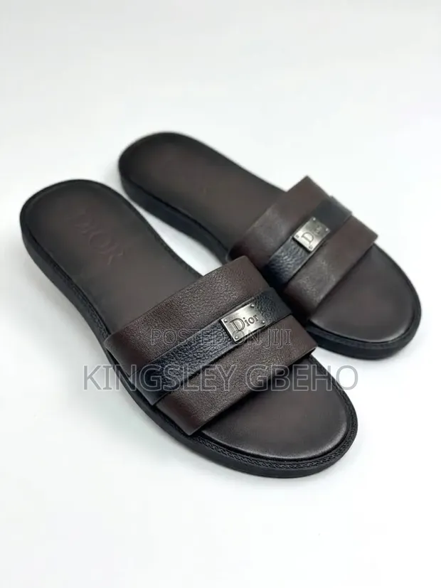 Dior Men's Slippers | Size 44 | Bronze Leather - 1