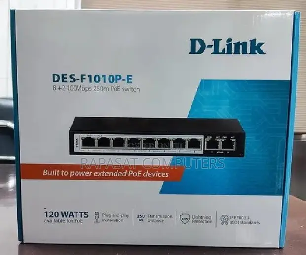 D-Link DES-F1010P-E 10-Port Gigabit PoE+ Surveillance Switch - 1