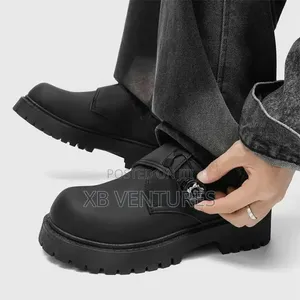Stylish Black Twist Lace Shoes - Thick Sole Chunky Footwear
