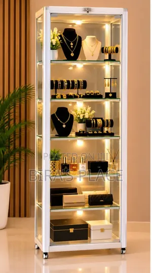 Used Glass Showcase with 5 Divisions