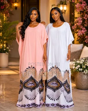 Kaftan Maxi Dress - Ankara Peacock Print