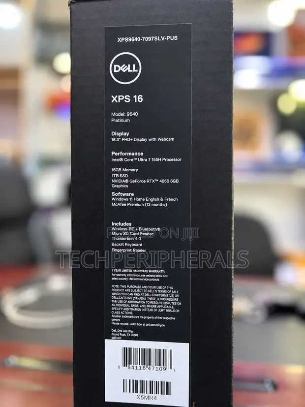 Dell XPS 16 9640 Laptop - Intel Core Ultra 7, RTX 4050 - 1