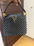 Alba Handbags - Medium Black Leather Handbag - 1