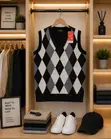 Men's Classic V-Neck Diamond Knit Sweater Vest - 2
