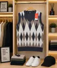 Men's Classic V-Neck Diamond Knit Sweater Vest - 5