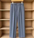 Relaxed-Fit High-Waisted Pleated Trousers - 4
