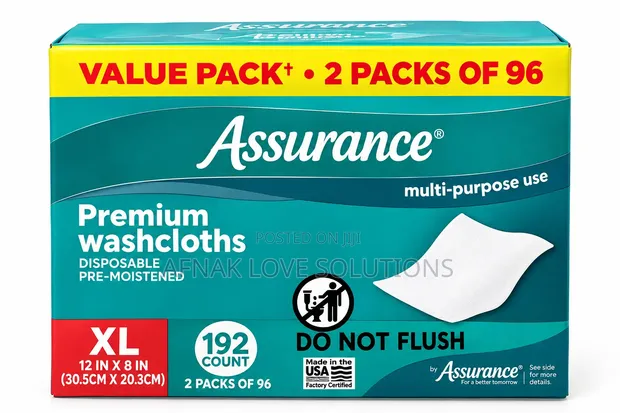Assurance Adult Wipes - XL, 192 Count - 1