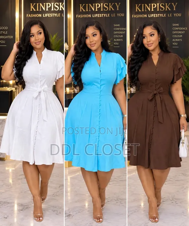 A&D Button Down Flare Dress - 1