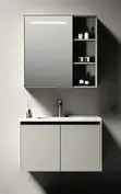 Modern Floating Bathroom Vanity Cabinet - Gray - 2