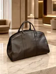 Solid Leather Medium Size Duffle Bag - Brand New - 4