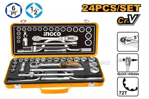 INGCO 24-Piece 1/2" Drive Socket Set