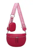 Women's Double Zip Crossbody Bag with Mini Purse - 1