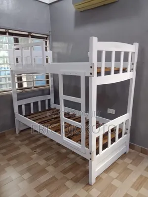 White Single Bunk Bed with Guard Rail