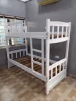White Single Bunk Bed with Guard Rail - 1
