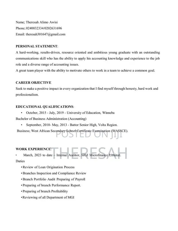 Content and Front Desk Assistant CV - 1