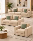 Premium Cream 3-Piece Sofa Set - 40% Off - 2