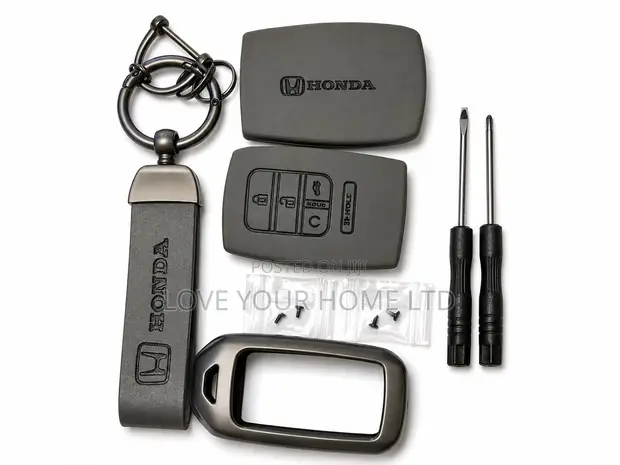 Honda Smart Key Cover with Leather Keychain - 1