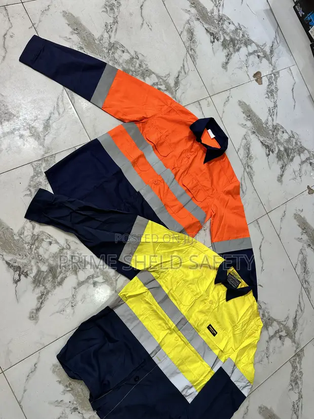Mining Shirt - Orange & Navy Blue - 1