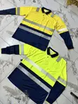 High Visibility Reflective Long-Sleeve Polo Work Shirt - 3