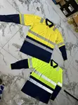 High Visibility Reflective Long-Sleeve Polo Work Shirt - 4