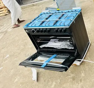 New Nasco 5-Burner Black Gas Cooker (NASGC-LME90B)