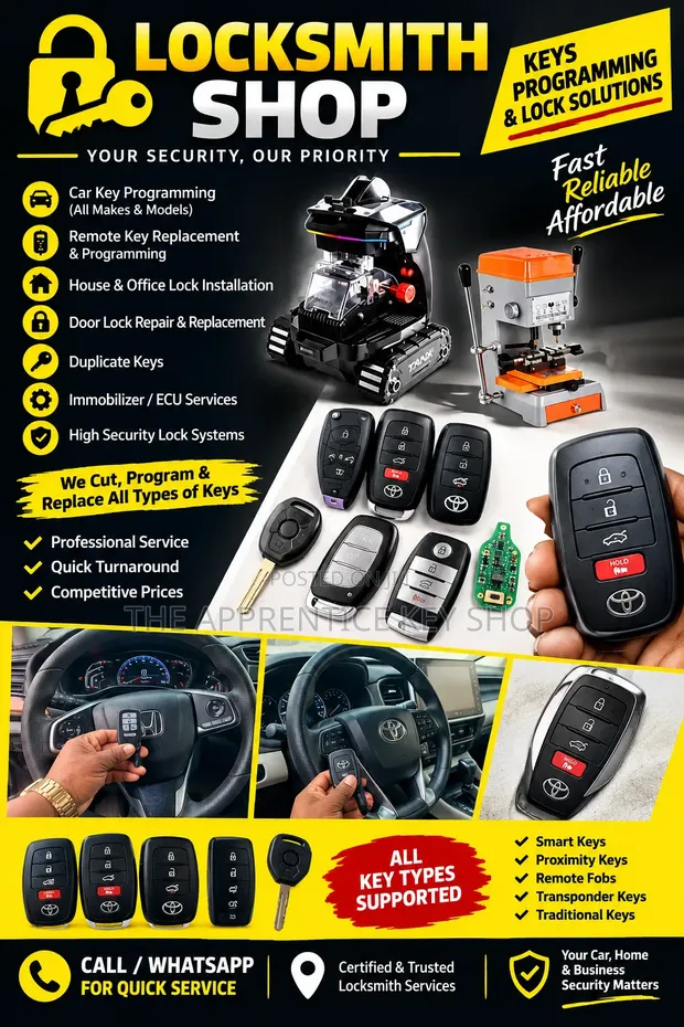 Car Key Cutting and Programming Services - 1