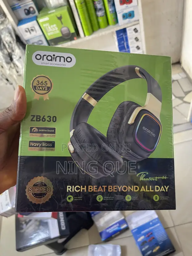 Original Oraimo Bluetooth Headset - Black - 1