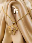 Gold Medusa Head Pendant Necklace - 1