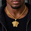 Gold Medusa Head Pendant Necklace - 2