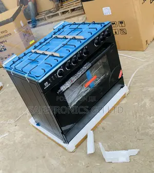 New Nasco 5-Burner Black Gas Cooker (NASGC-LME90B)
