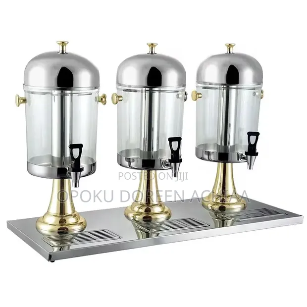 3-in-1 Luxury Juice Dispenser with Gold Accents - 1