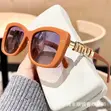 Fashion Square Sunglasses - Orange Frame - 1