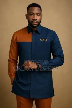 A&D Men's Tan Kaftan Dress - Brand New