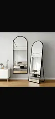 Modern Arched Full-Length Floor Mirror - Black - 2